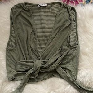 Zara crop tie top